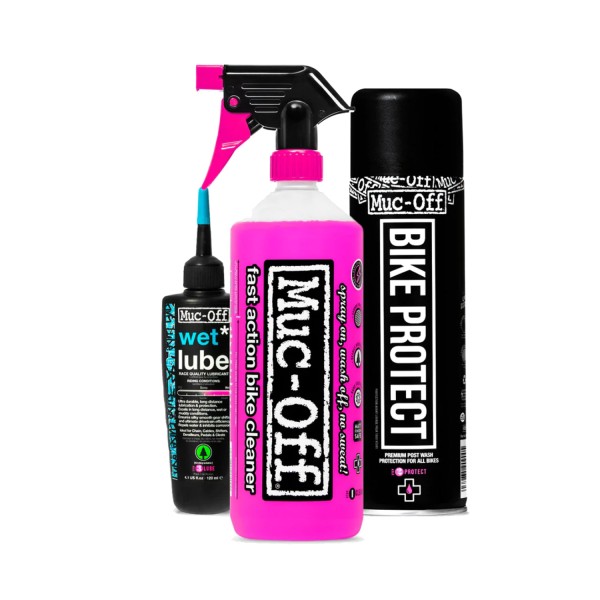 Muc Off Wash, Protect, Lube Kit (Wet Lube Version)